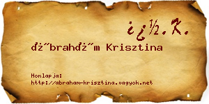 Ábrahám Krisztina névjegykártya