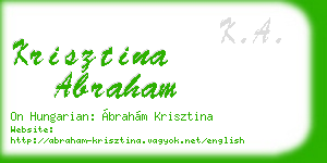 krisztina abraham business card